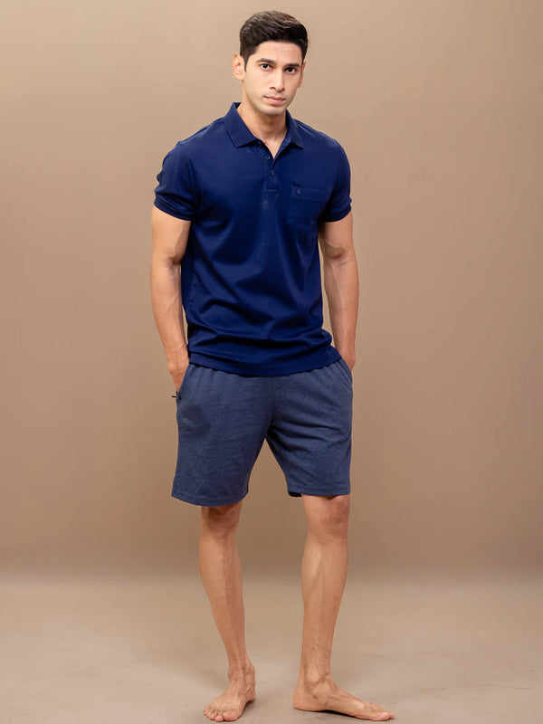 Combed Cotton Rich Expert Shorts Denim Blue